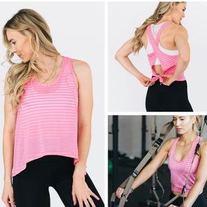 Zyia Active Pink Nimbus Split Back Tank size Medium